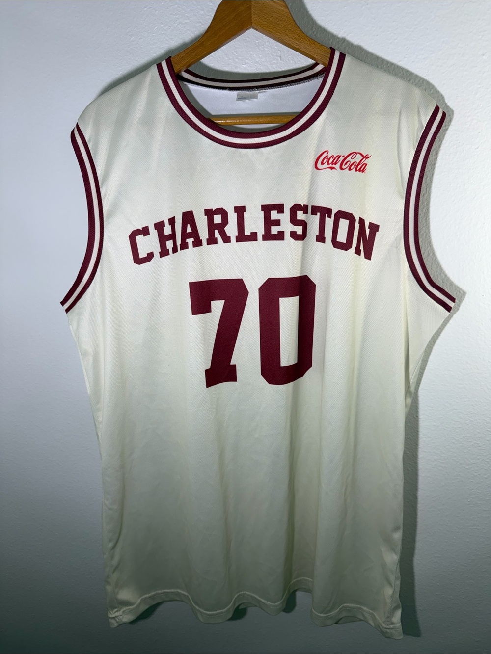 College of Charleston Basketball Jersey - Cream and Maroon